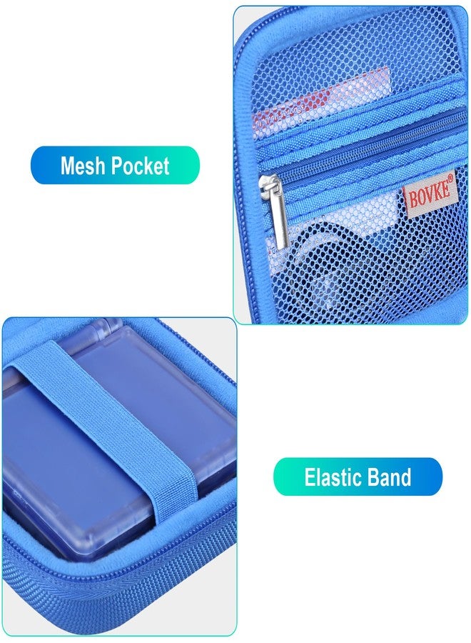 BOVKE Carrying Case Compatible with Anbernic RG35XXSP Handheld Game Console, RG35XXSP Clamshell Retro Games Consoles Flip Hand-held System Holder with Mesh Pocket for Cables and Accessories, Blue - Image 3
